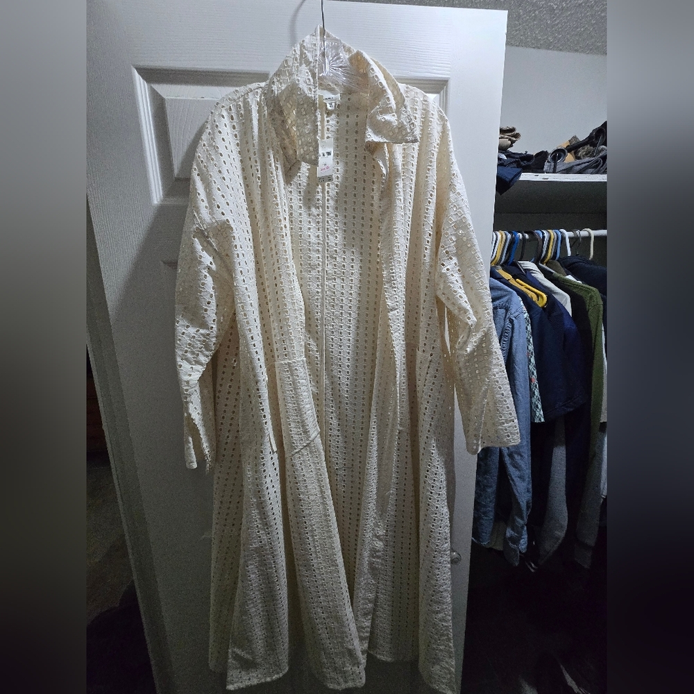 Anthropologie Cream Duster